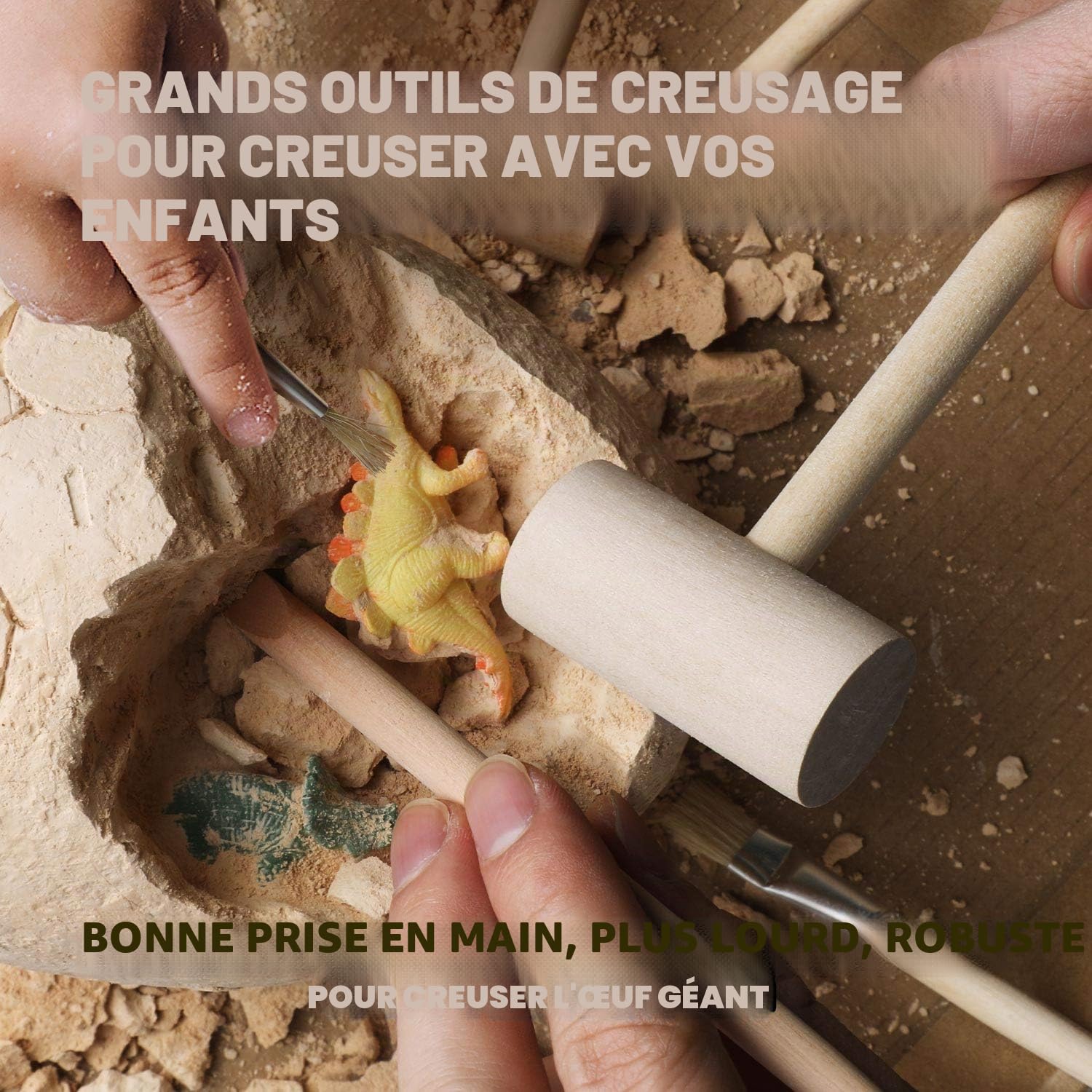Dr.Daz Dino Egg Grand Oeufs de Dinosaure Kit de Fouille Découvrez 12 Dinosaures Jouet Archéologie Fête Pâques Garçon Fille 6 Ans