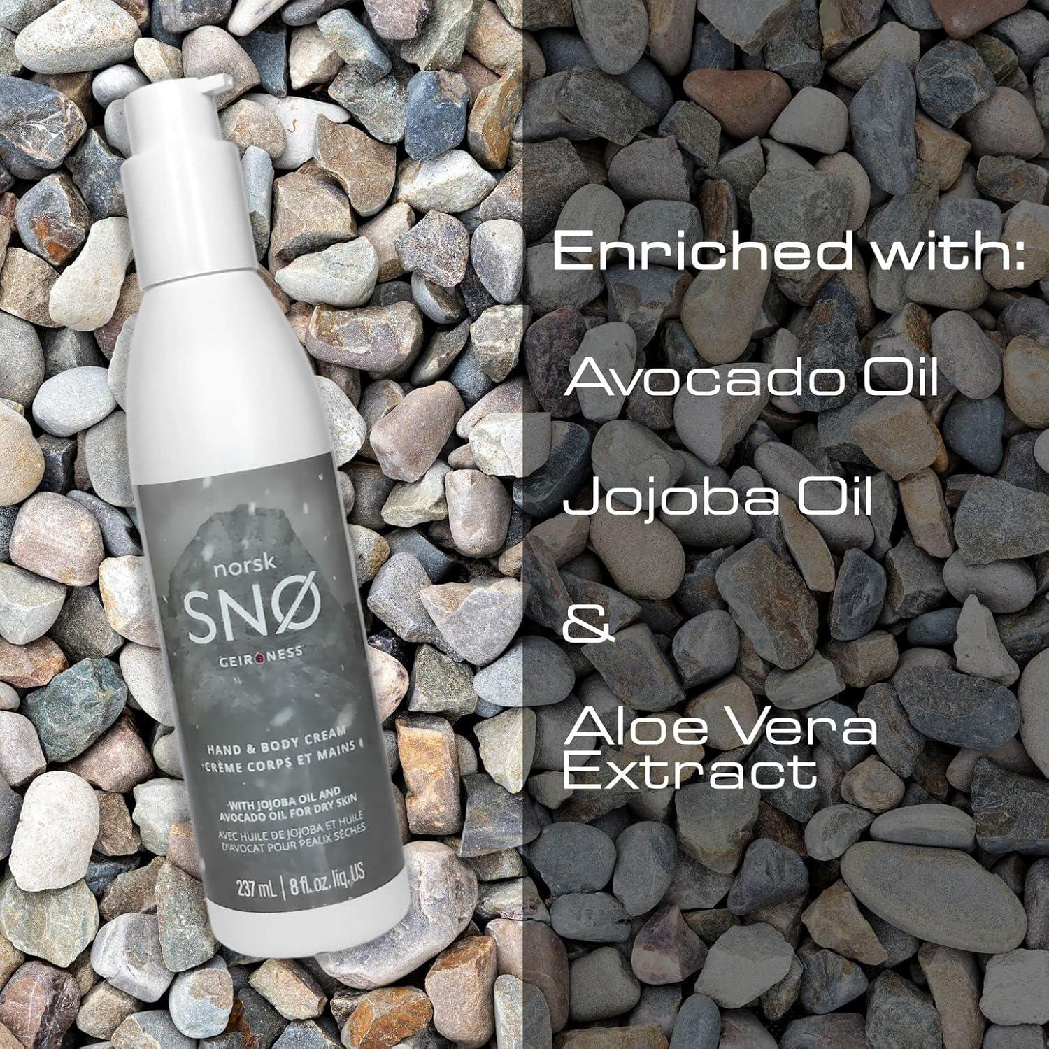 Geir Ness NORSK SNØ Hand & Body Cream - Dry Skin Lotion - Single Use Deep Moisturizer with Essential Oils