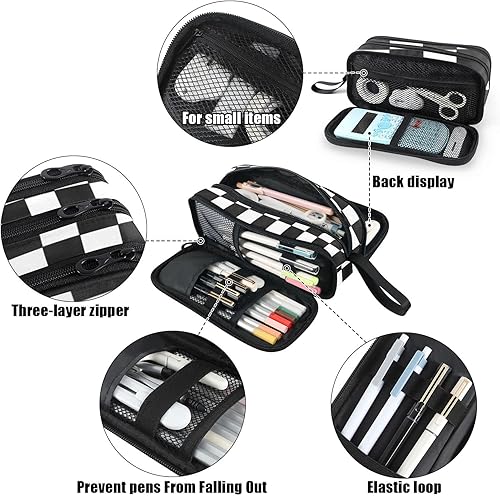 Miniatura 4 de Fustylead Estuche para lápices de gran capacidad, organizador de maquillaje multiusos para oficina, universidad, escuela, senderismo, viajes