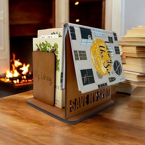 Miniatura 3 de Soporte para libros con mini-biblioteca de libros, regalo perfecto para amantes de los libros, accesorios únicos para libros, soporte para páginas