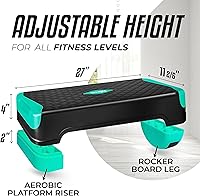 Vista 2 de Yes4All Plataforma de Step Aeróbico Ajustable 2 en 1 Stepper para Ejercicios de Fitness con Patas de Tabla de Equilibrio Basculante