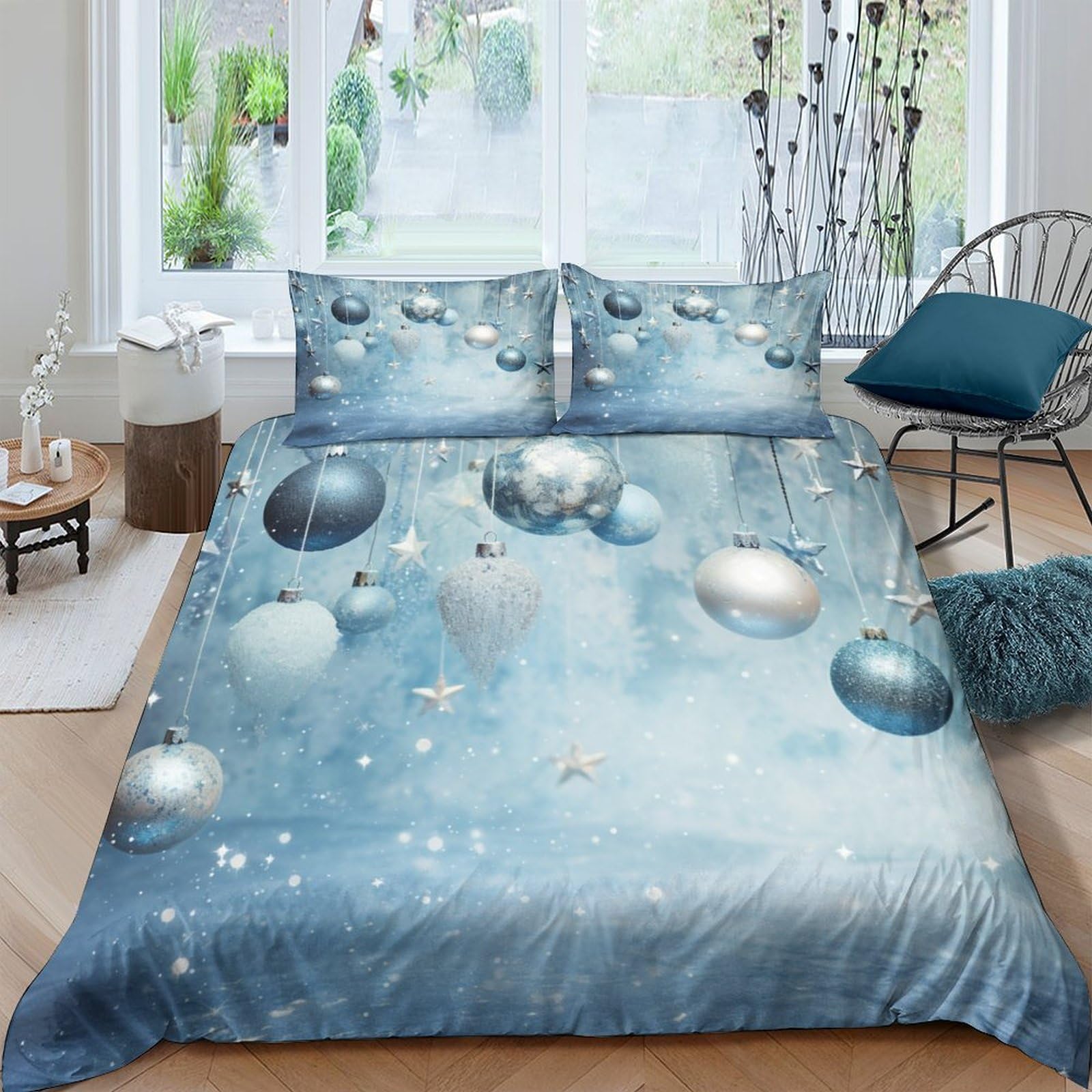 Couette souple et respirante de Noël avec fermeture éclair parure de lit 3D microfibre