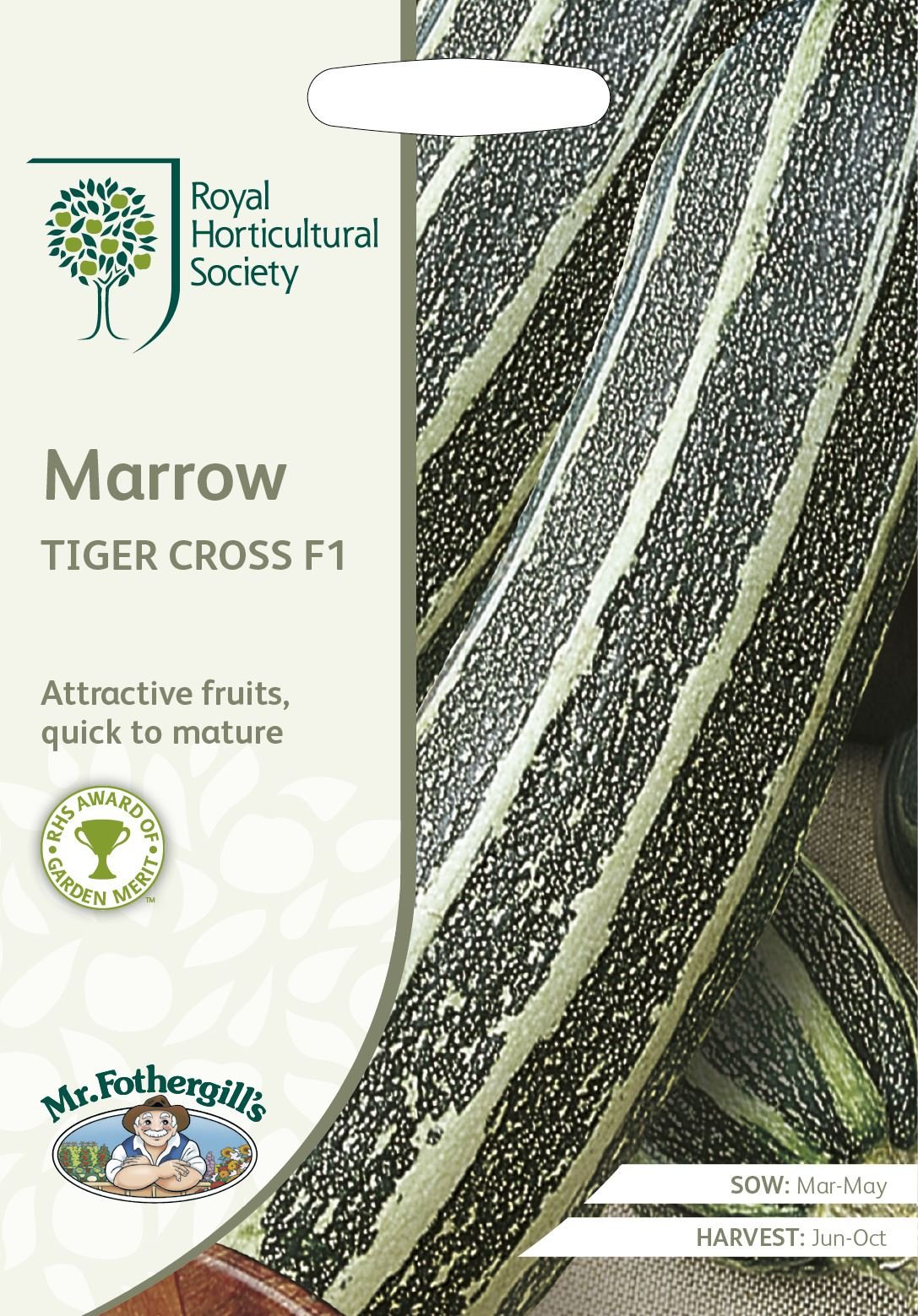 Mr Fothergills - Vegetable - RHS Marrow Tiger Cross F1-10 Seeds