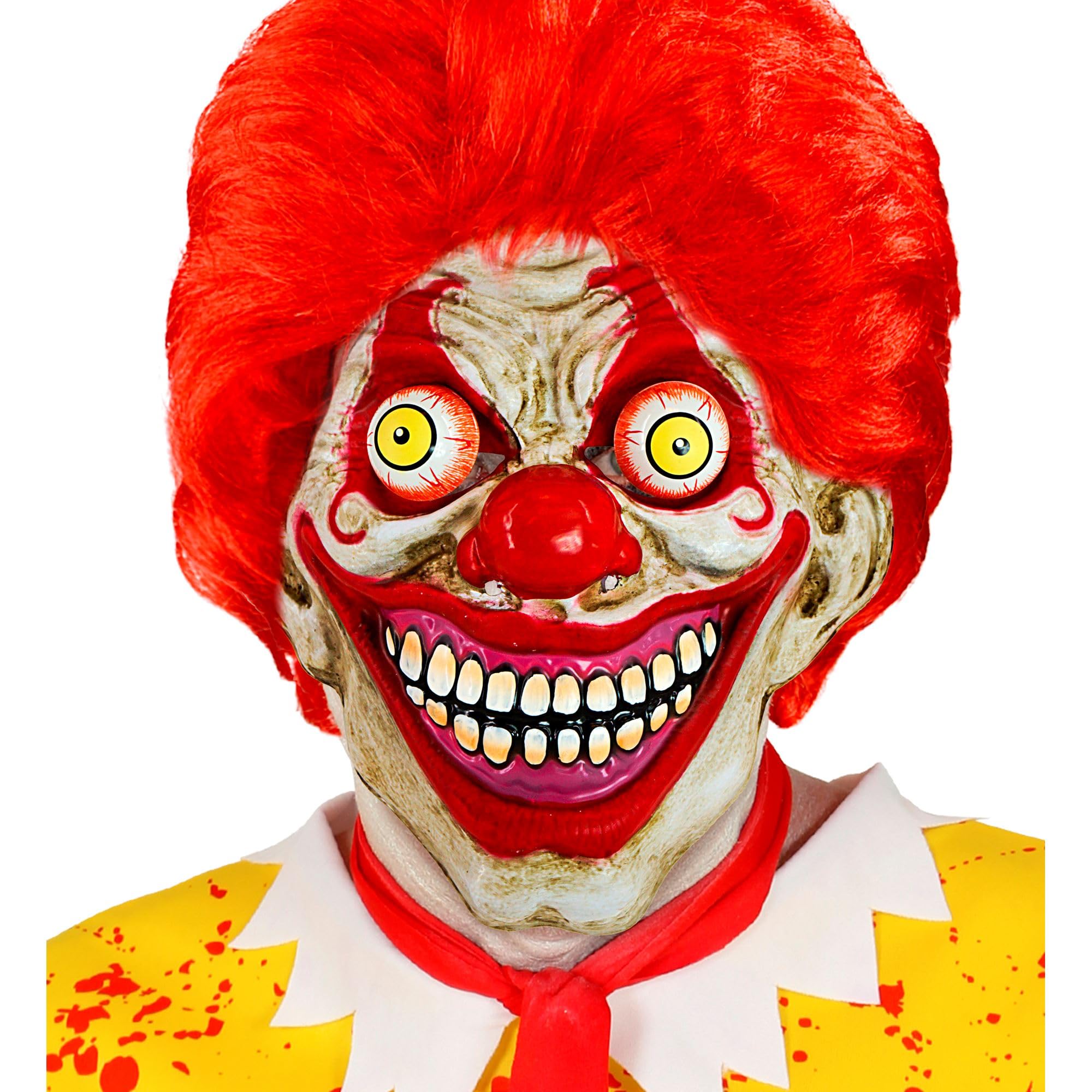 W WIDMANN MILANO Party Fashion - Wiggle Eyes Mask Adult Horror Face Mask for Halloween Carnival, Red Clown - Image 4