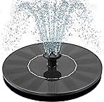 Mademax 1W Solar Bird Bath Fountain Pump, Solar Fountain with 6 Nozzle, Free Standing Floating Solar Powered Water Fountain Pump for Bird Bath, Garden, Pond, Pool, Outdoor