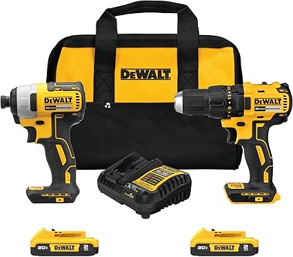 DEWALT 20V MAX Brushless Cordless Drill, Impact Driver, 2-Tool Power Tool Combo Kit, Brushless Power Tool Set with 2 Batteries and Charger Included (DCK277D2), Amazon