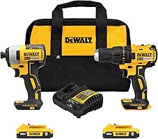 DEWALT 20V MAX Cordless Drill and Impact Driver, Power Drill Brushless 2-Tool Power Tool Combo Kit, Includes 2...