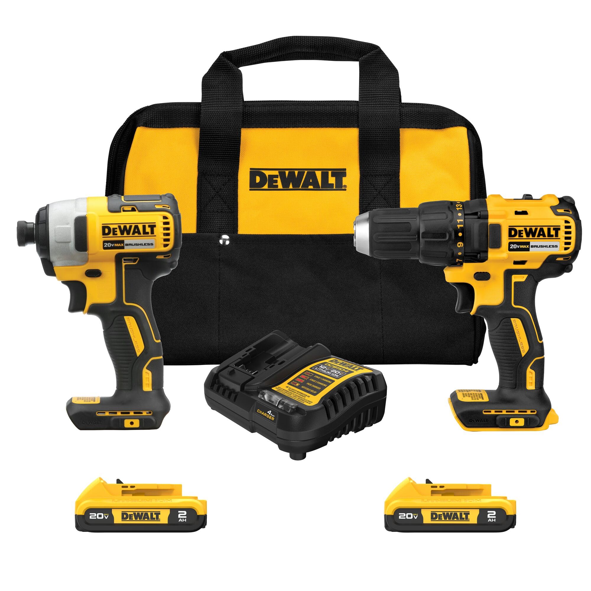 DEWALT 20V MAX Cordless Drill, Impact Driver, 2-Tool Power Tool Combo Kit, Brushless Power Tool Set with 2 Batteries and Charger Included (DCK277D2)DEWALT 20V MAX Cordless Drill, Impact Driver, 2-Tool…