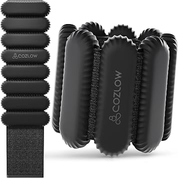 Cozlow - Ankle & Wrist Weights - for Men & Women - 1 Pair - Adjustable Silicone Workout Bands for Fitness & Strength Training - Wearable Leg & Cuff Weight Straps for Yoga & Dance