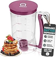 KPKitchen Pancake Batter Dispenser - Mess-Free 4-Cup Pourer for Perfect Pancakes, Waffles, Cupcakes, Muffins & Crepes (Purple)
