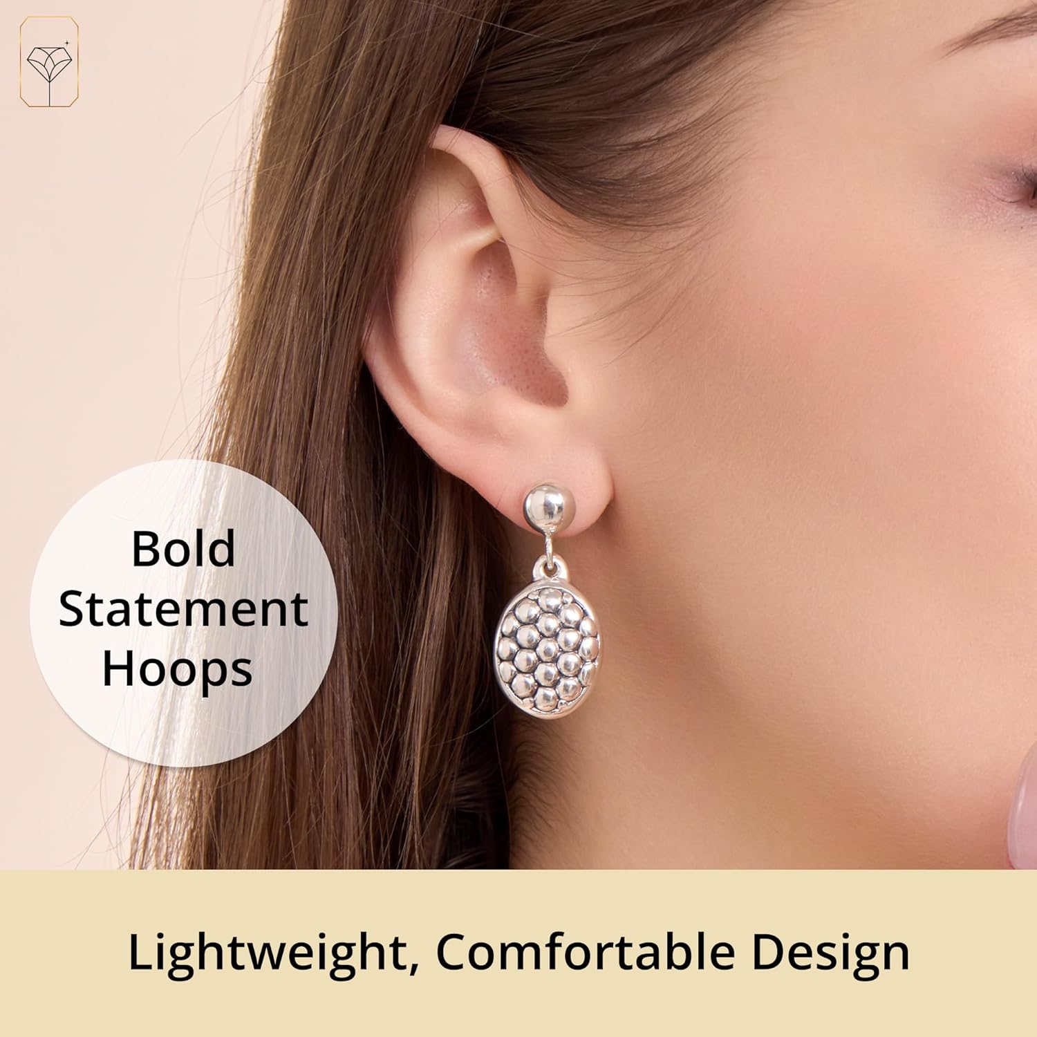 925 Sterling Silver Dangle Earrings for Women | Hypoallergenic Textured & Triple Hoop Designs | Non-Tarnish Elegant Silver Earrings by MAX + STONE