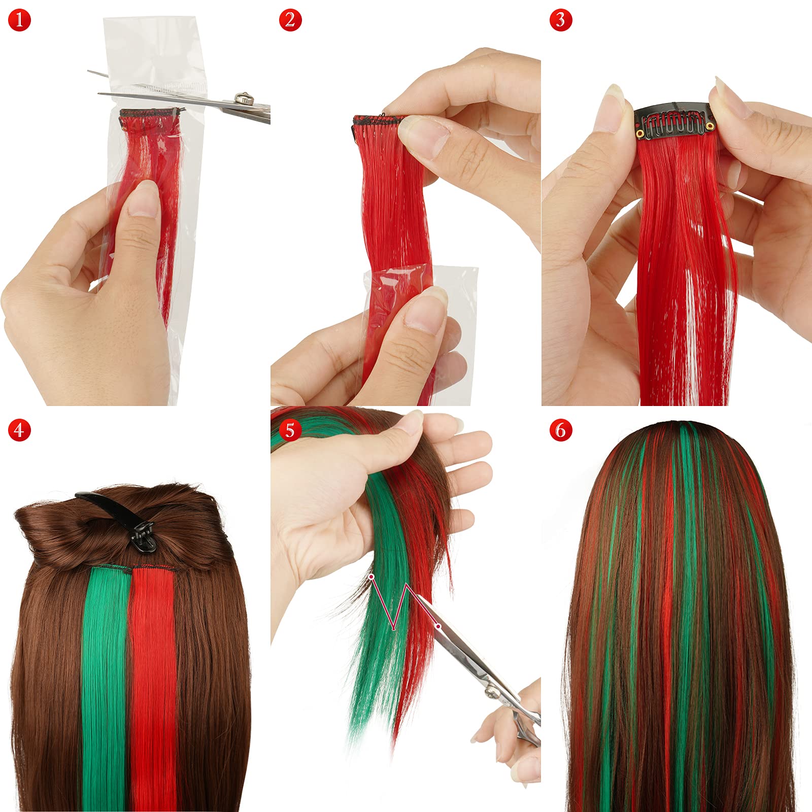 Amazon.com : FESHFEN Colored Clip in Hair Extensions - 12 