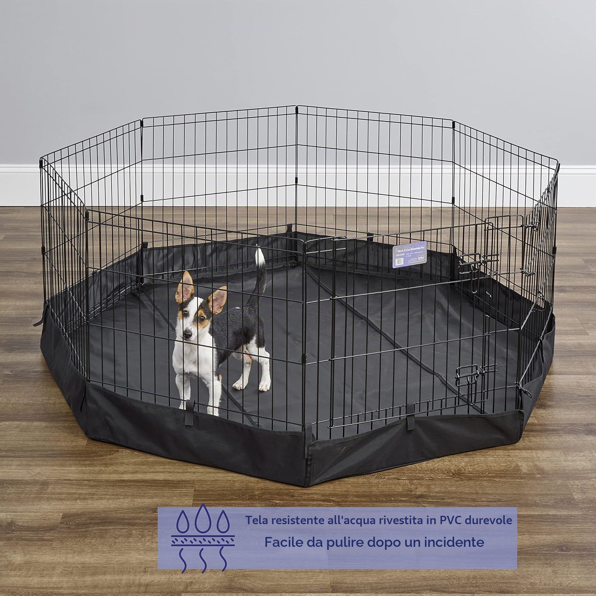 MidWest Homes For Pets Penna per esercizi ottagonale in tessuto con fondo in rete