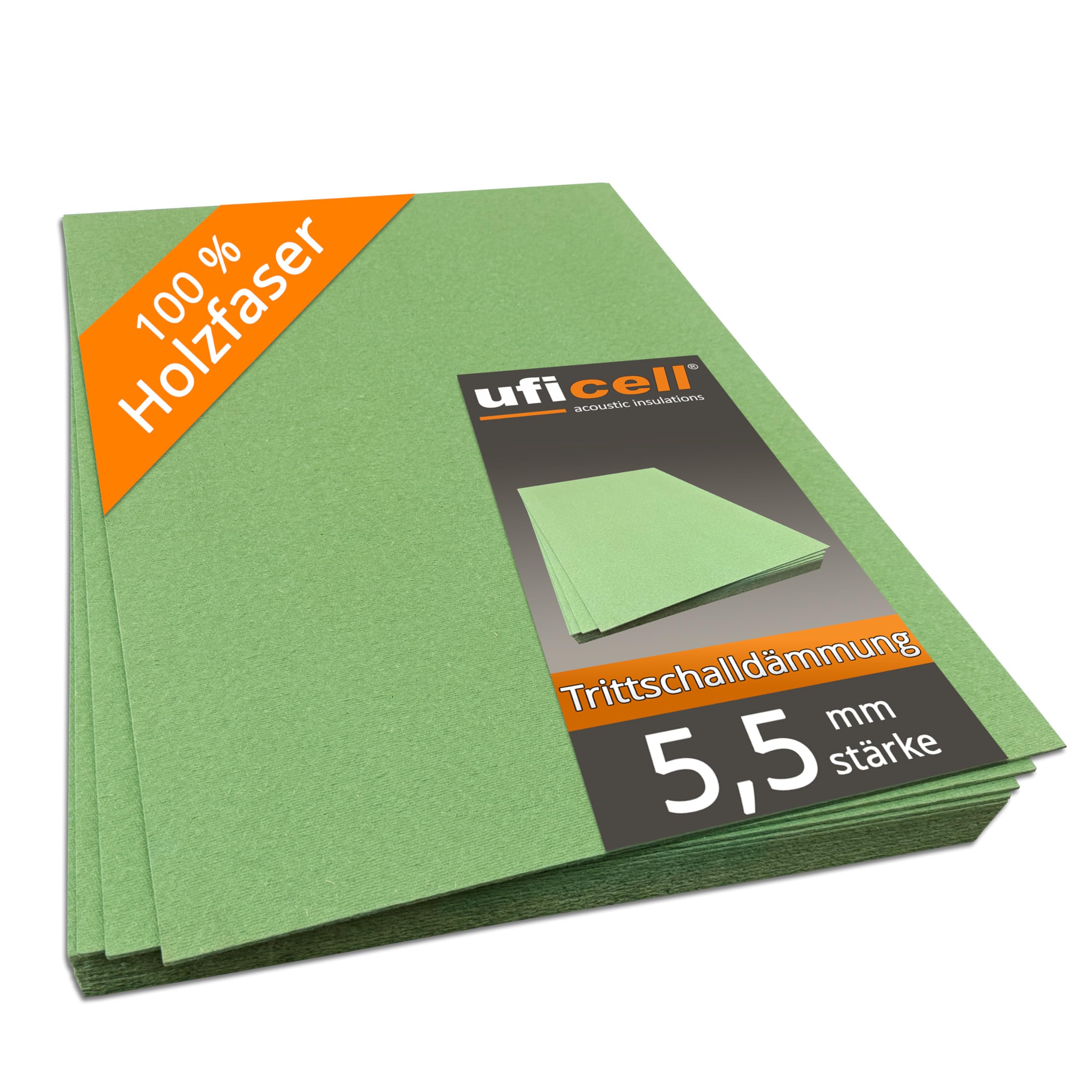 21 m² Ökotex Parquet Feltplatte 5,5 mm Starke Trittschalldämmung für Laminat-/ Parkett- und Korkböden. Stärke: 5,5 mm (21 m² | 3 Pakete mit 7 m²)