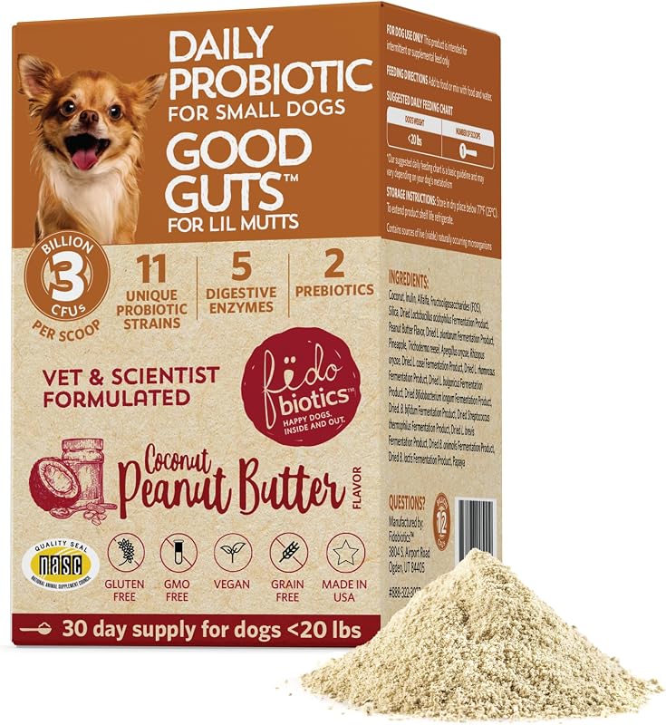 Probiótico em Pó para Cães Pequenos Fidobiotics Good Guts, 30 Porções