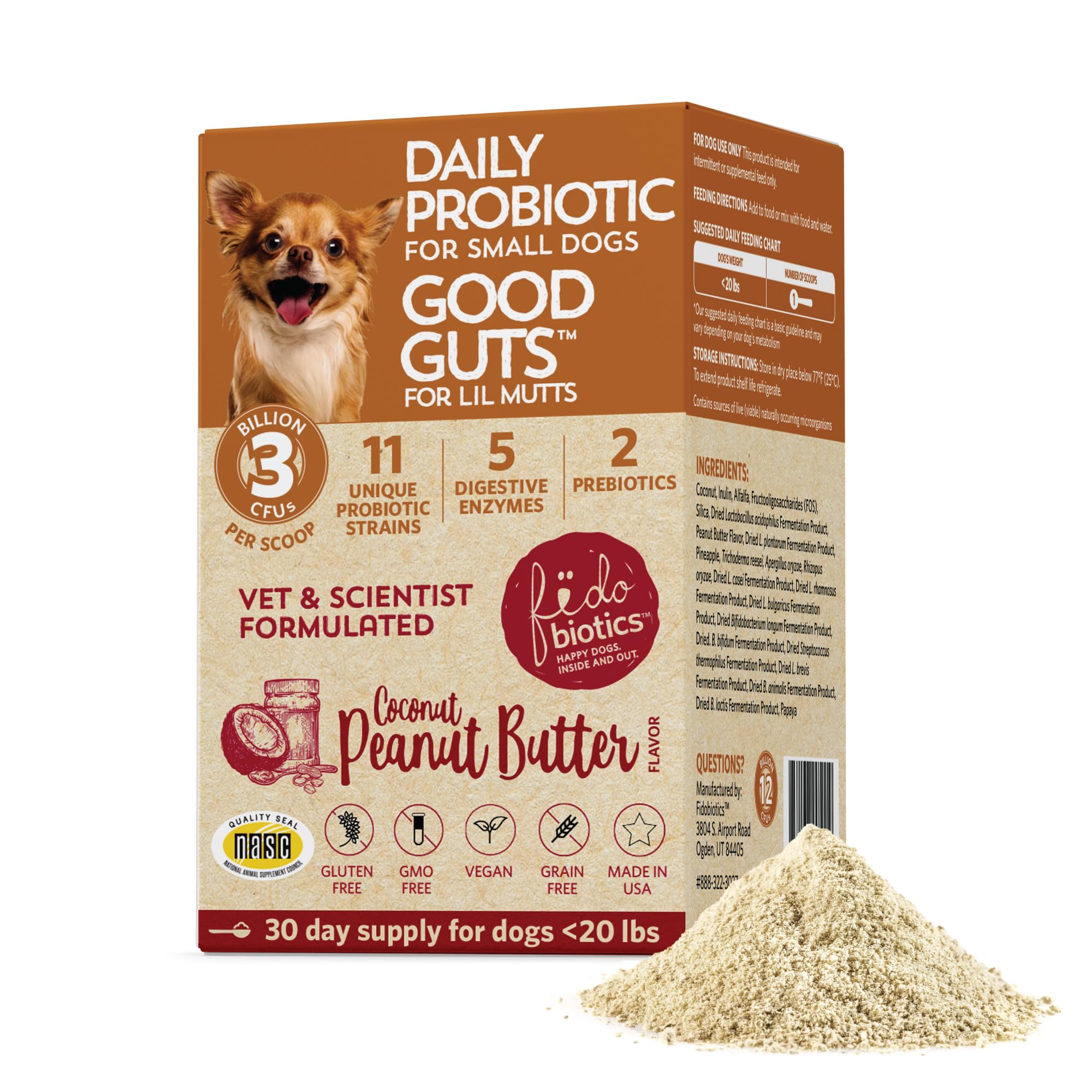Fidobiotics Good Guts Probiotic Powder for Small Dogs