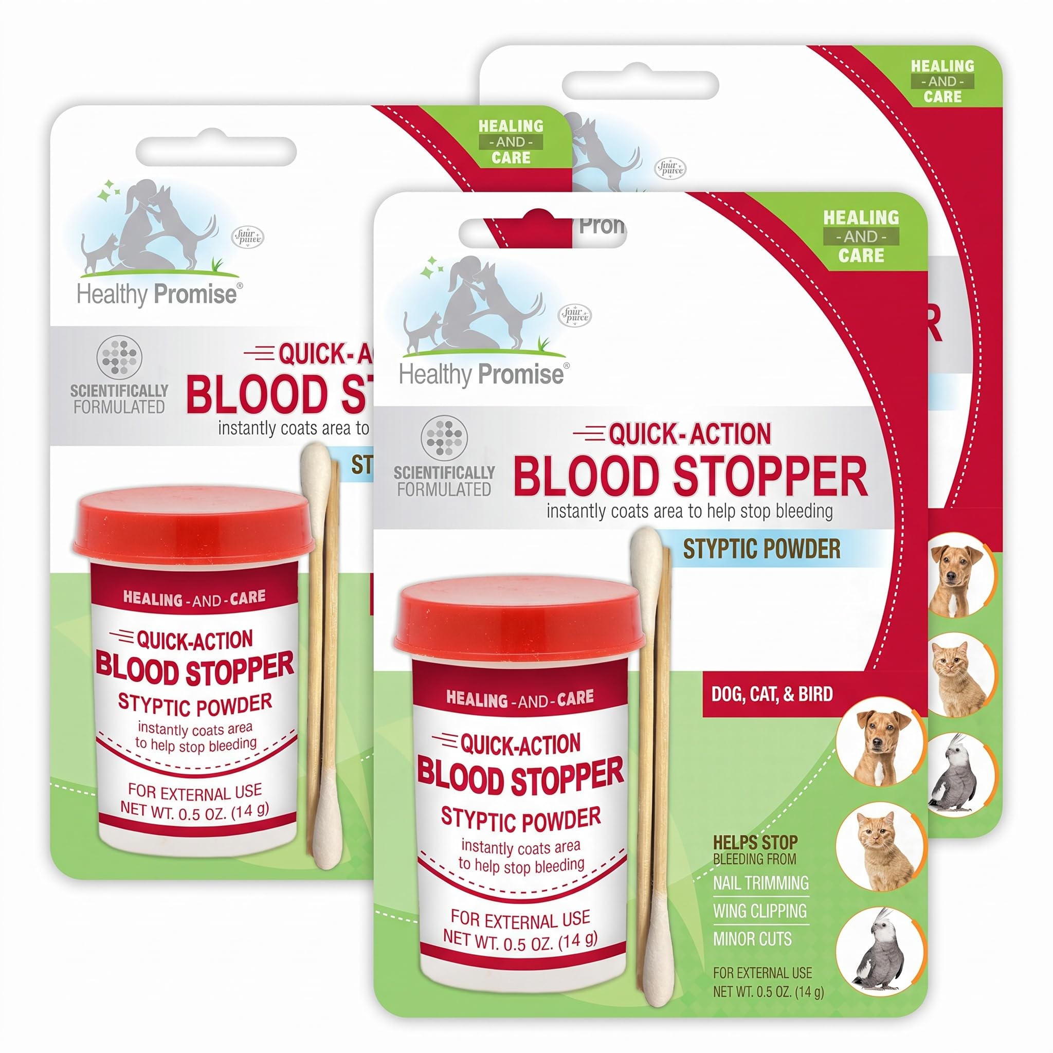 Four Paws Healthy Promise Pet Blood Stopper Powder 0.5 Oz. (Pack of 3)