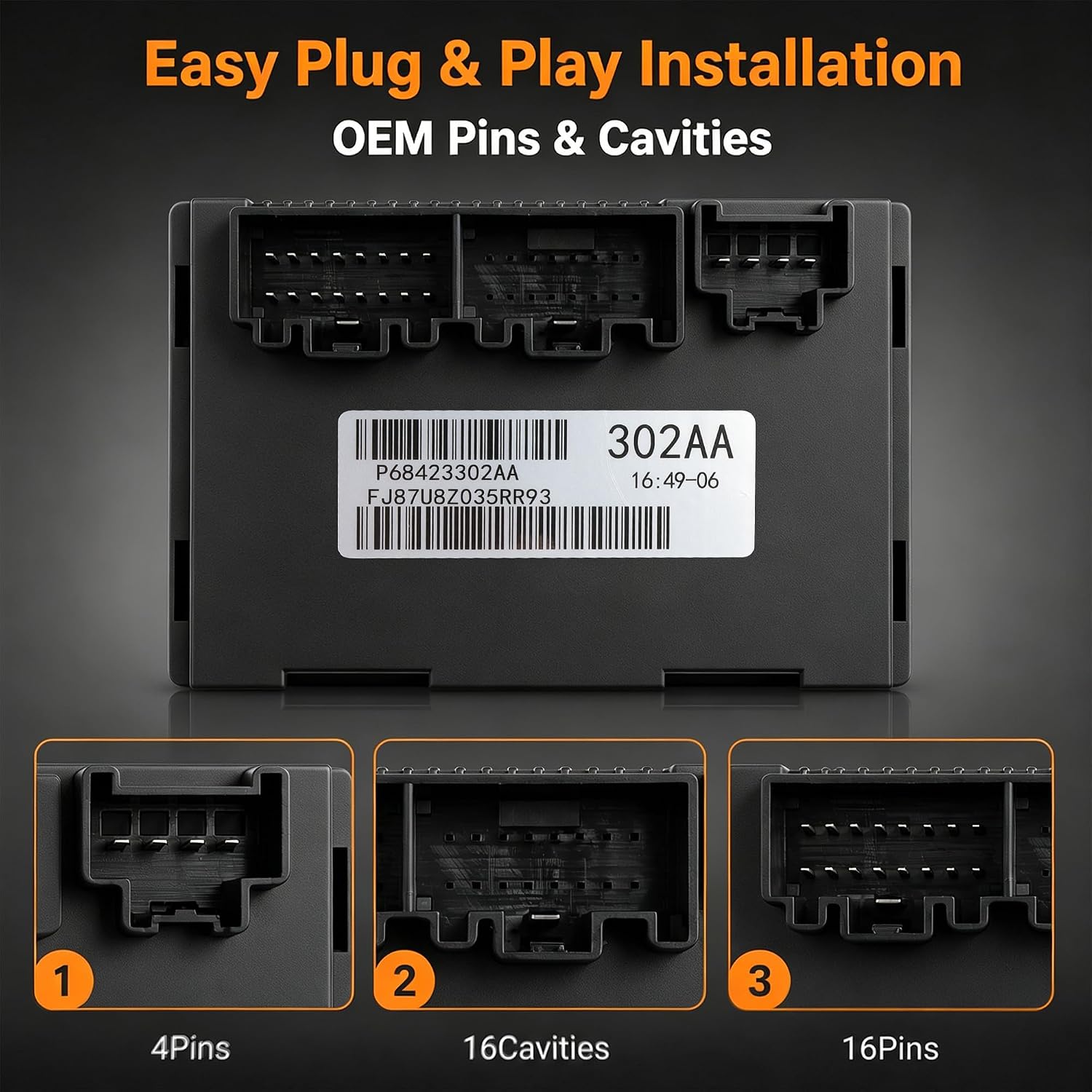 68423302AA Transfer Case Control Module for 2019-2020 Jeep Grand Cherokee 3.6L 5.7L 6.2L 6.4L for 2019-2020 Dodge Durango 3.6L 5.7L 6.4L