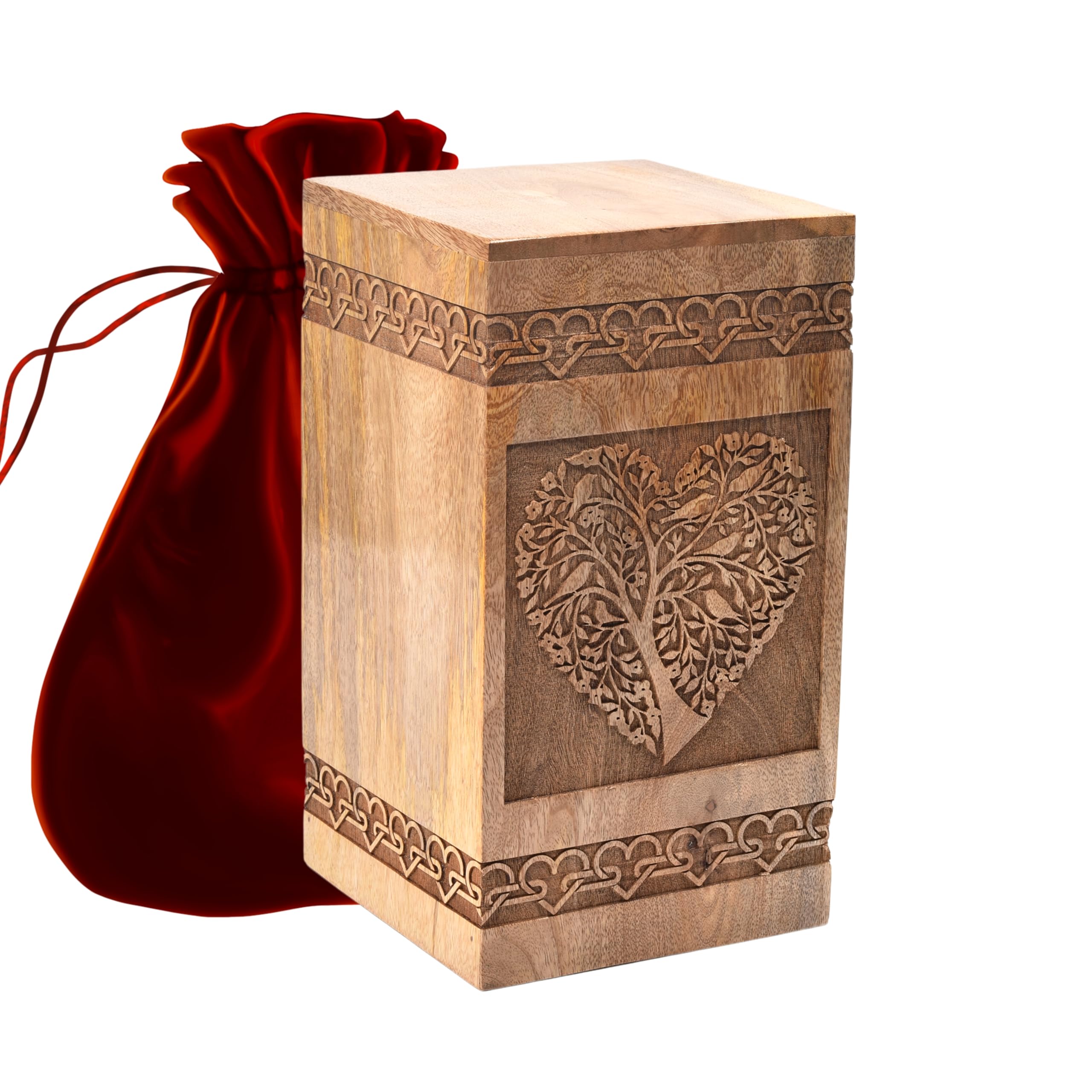 Mango Wood Urn (Medium 180 Cu in, NO, Personalization)