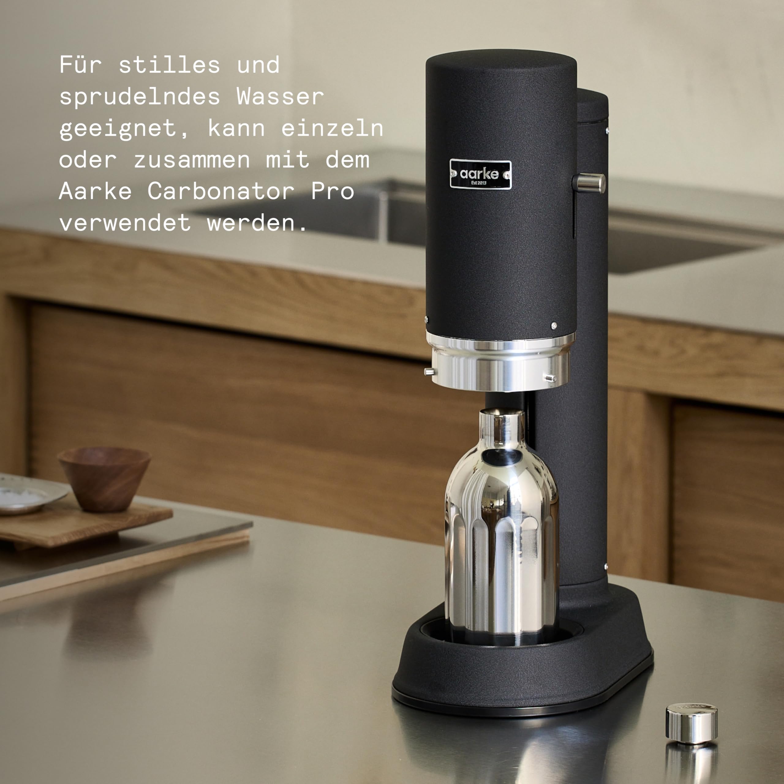 aarke To-Go-Flaschen, Edelstahlflasche Trinkflasche für stille & sprudelnde Getränke, kompatibel Carbonator Pro, Doppelwandig & vakuumisoliert, auslaufsicher & spülmaschinenfest, 800ml | Vakuumisoliert, 24 Stunden kalt und kohlensäurehaltig, spülmaschinen