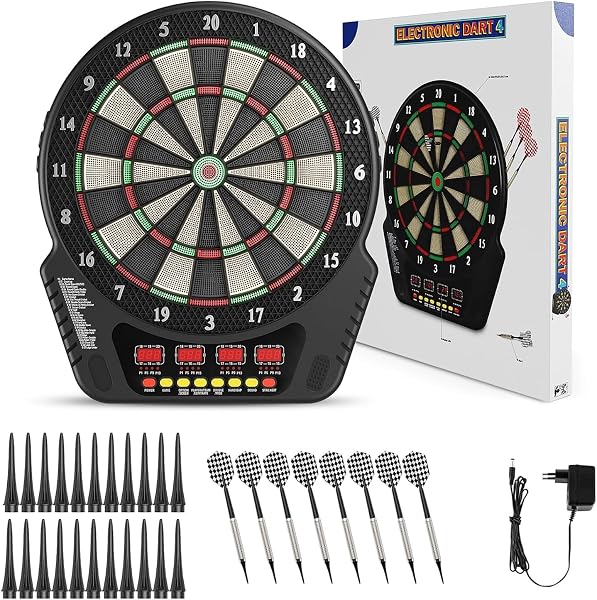 KIRJAUDU - Flecha electrónica con punta de plástico, 4 pantallas LCD, 27 modos de juego, hasta 16 jugadores, para profesionales, aficionados y principiantes - 1