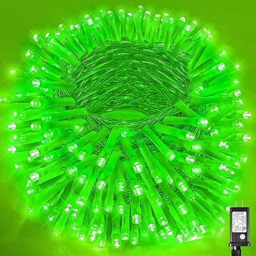 Miniatura 16 de Guirnalda de luces navideñas con 300 LEDs, 99 pies, para interiores y exteriores, cable transparente, impermeable, 8 modos, conectables, decoración