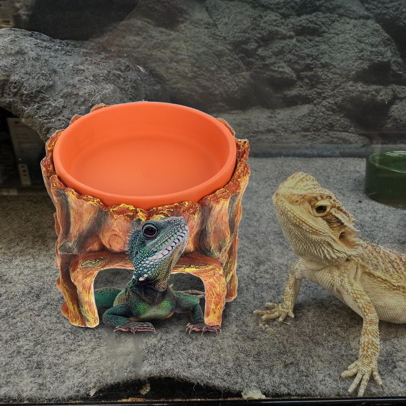 Veemoon Refugio de Reptiles de Resina Seguro para Geckos Leopardo y Serpientes, Cueva de Escondite Fácil de Instalar para Terrarios y Decoración de Jardín
