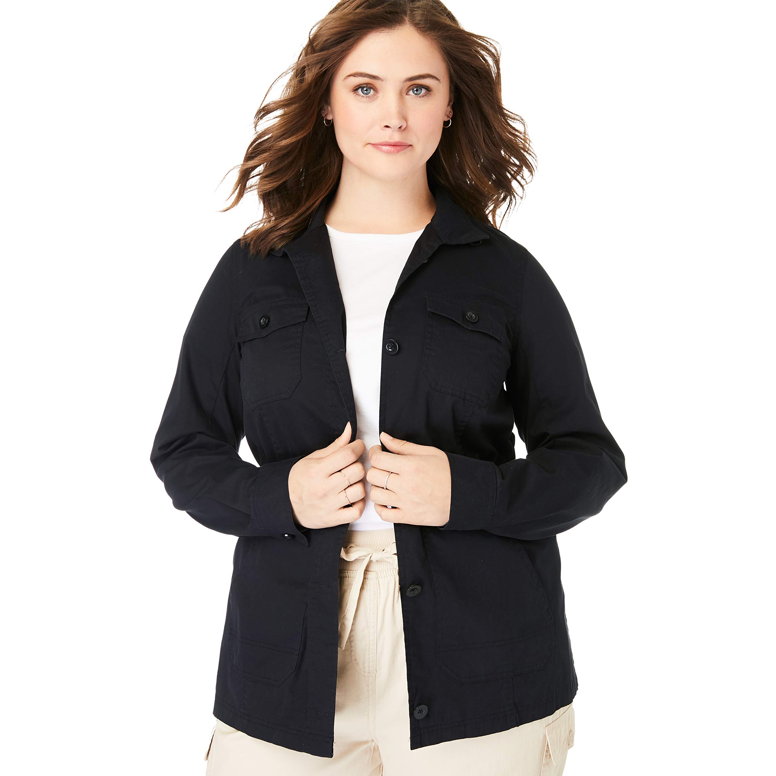Womens Plus Size Sport Twill Utility Jacket Desertcart Seychelles