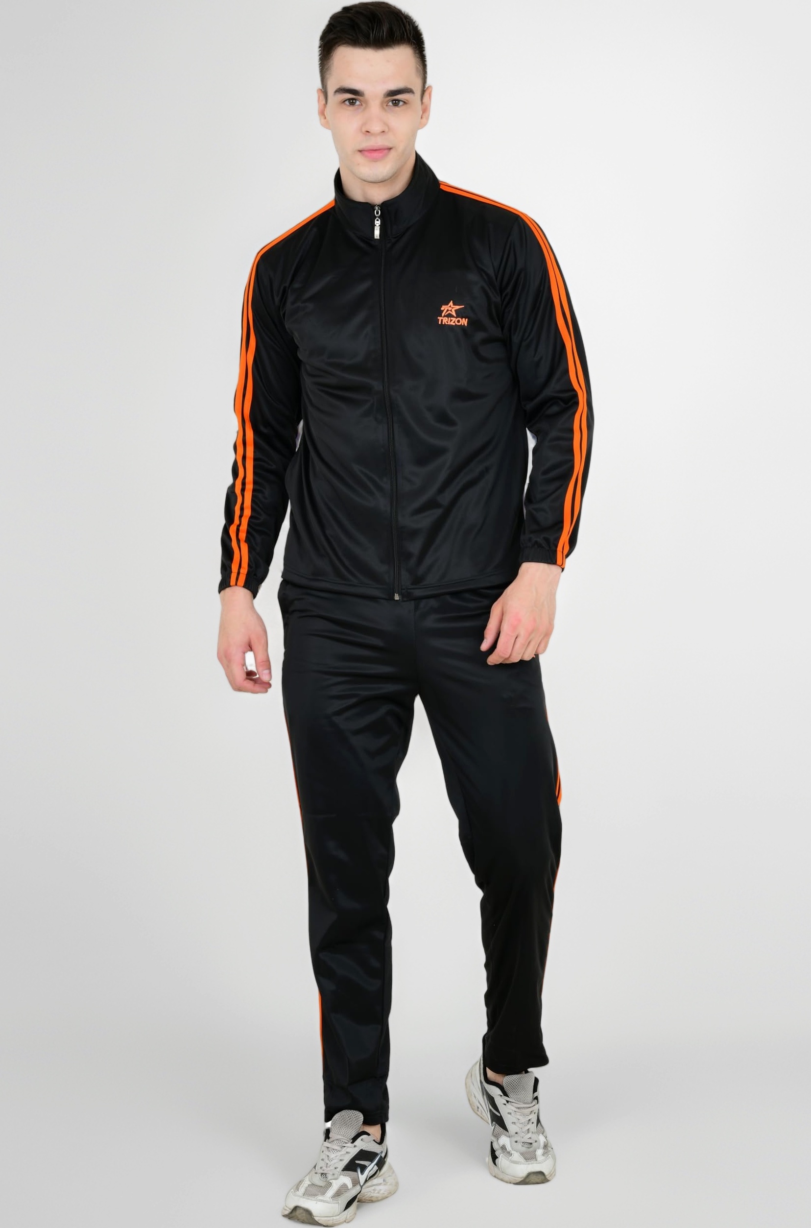 Polyester Sports Training Tracksuit for Men with Zipper | Men's track Suit | Ideal for Trail Running, Gym Fitness & Training, Jogging, Lounging