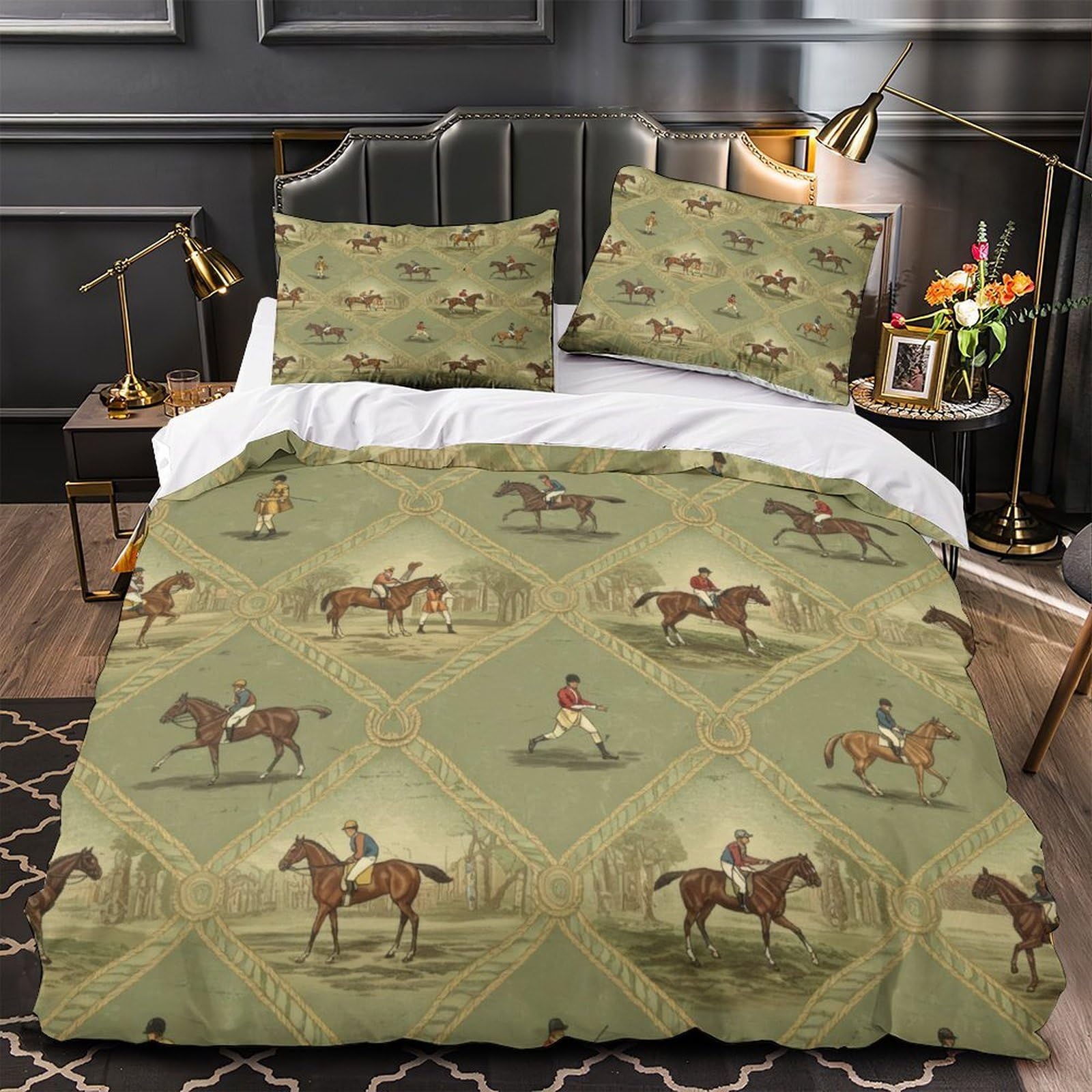 Housse de couette éléphant hypoallergénique et respirante en microfibre douce super king