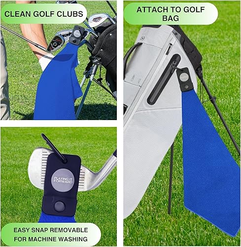 Miniatura 3 de Toalla de golf magnética para bolsas de golf con clip para hombres y mujeres, toalla de golf de microfibra con imán de fuerza industrial para una