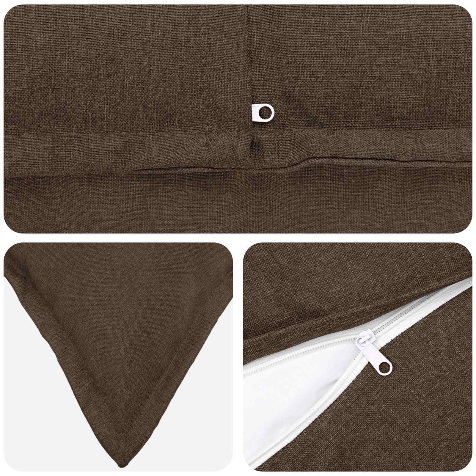 Gecheer 6er Set Kissenbezug 50 x 80 cm, Kunstleinen mit Reißverschluss for Sofa und Bett, Handwaschbar, Taupe