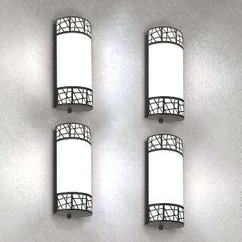 ASD 12 Inch LED Indoor Wall Sconce - Matte Black Modern Dimmable 15W 2700K-5000K Adjustable Wall Mounted Light Fixtures, Wall Lights for Bedroom, Bathroom, Living Room, Hallway Decor - ETL 4 Pack