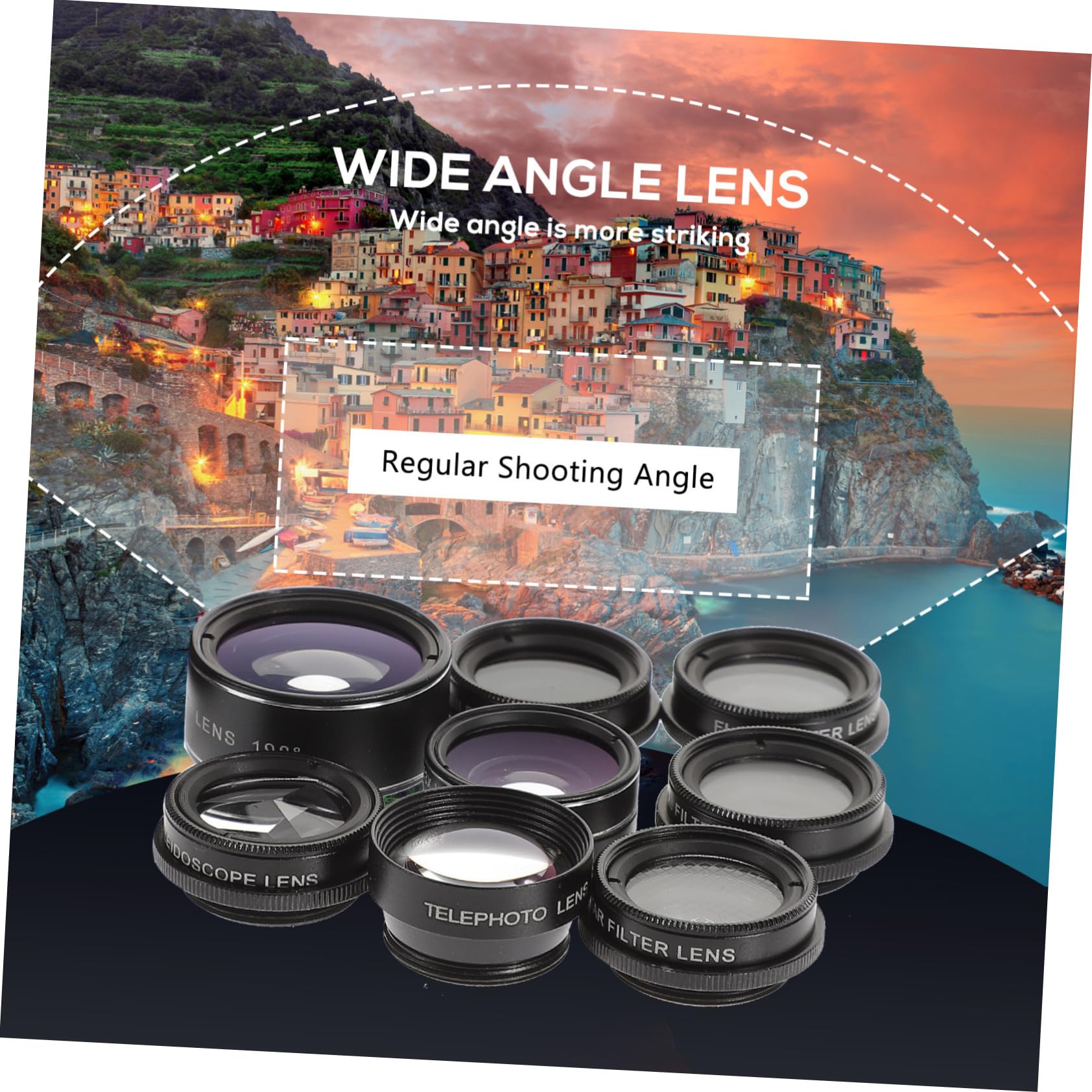 WOONEKY Obiettivo Per Fotocamera Del Telefono Kit Obiettivo Grandangolare Fisheye Adatto Per Uso Professionale e Personale Nero