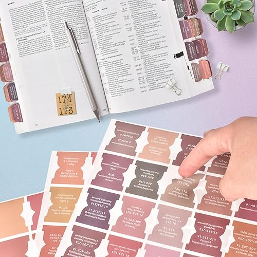 Miniatura 5 de Pestañas FARAIM 20232022 para licencia de piloto privada, pestañas para FARAIM 20222023, 70 pestañas lejanas con 7 pestañas de índice en blanco,