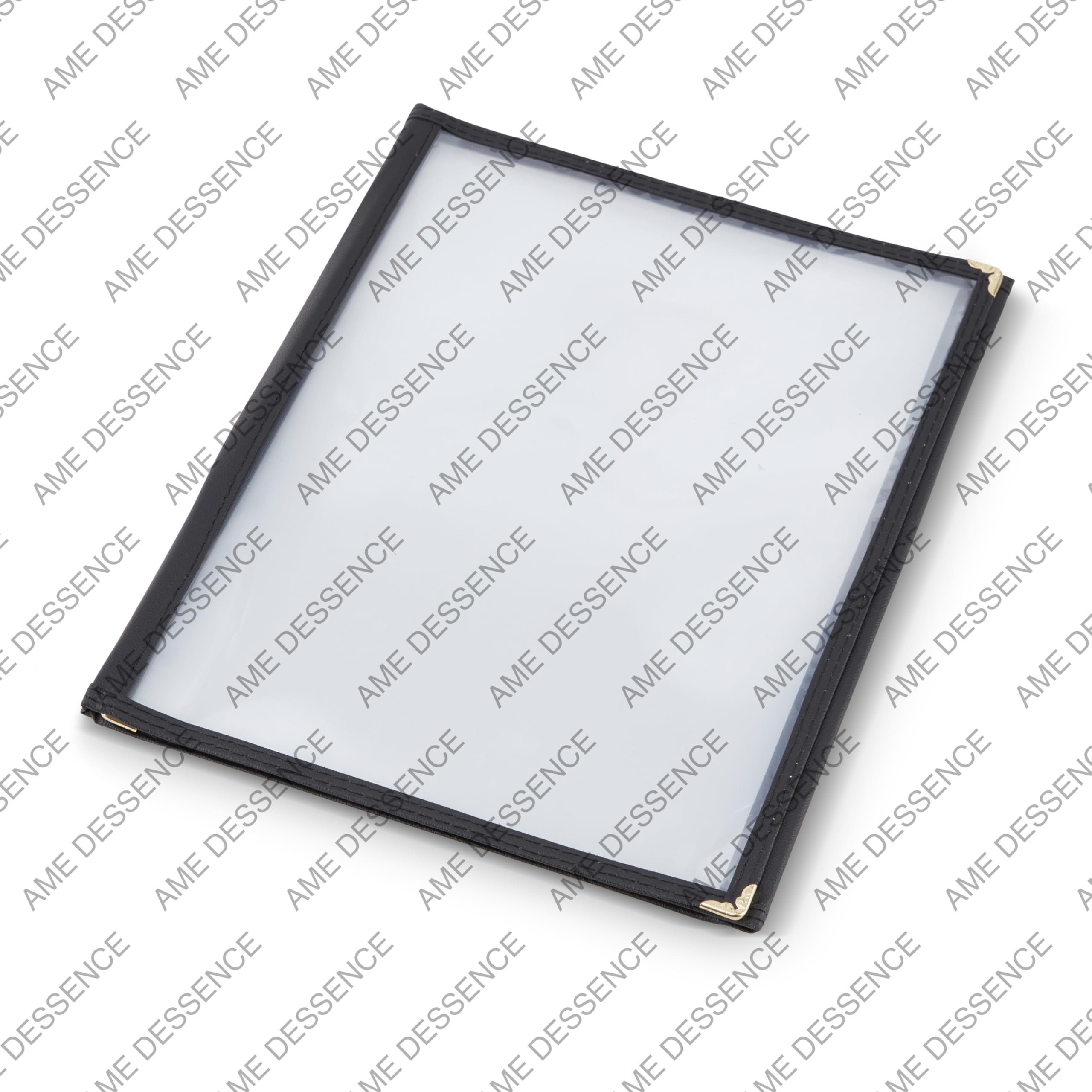 (50 Pack) AME D'ESSENCE Durable Black Triple Fold Menu Cover, 8.5