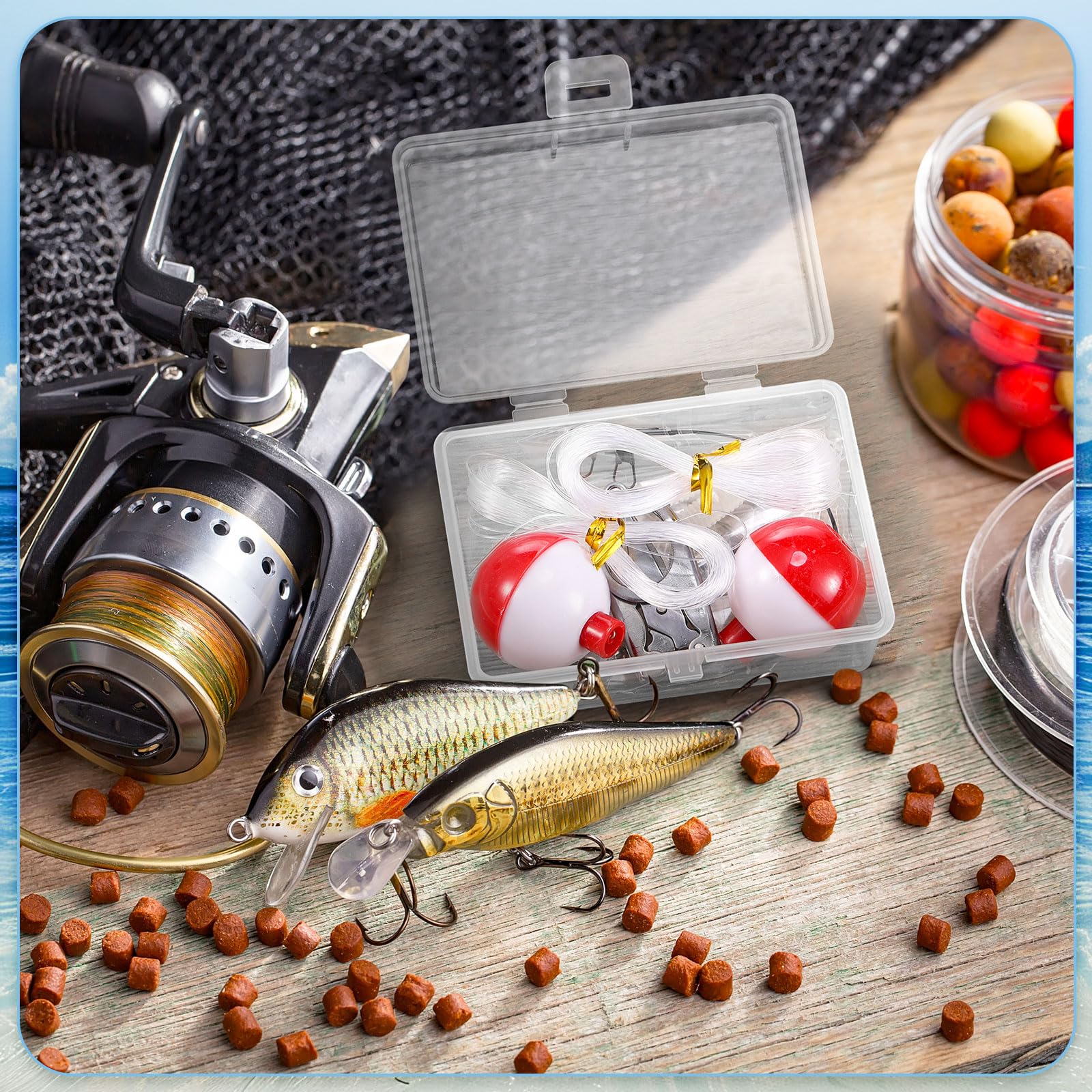 VioraWhite 30 Sets Mini Fishing Kits Bulk Emergency Survival Fishing Kits Fishing Tackle Box with Tackle Included Small Fishing Accessories Kit for Beginner Gifts Summer Outdoor Compact Fishing