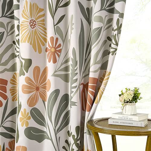 RoomTalks Cute Floral Blackout Window Curtains for Bedroom Living Room