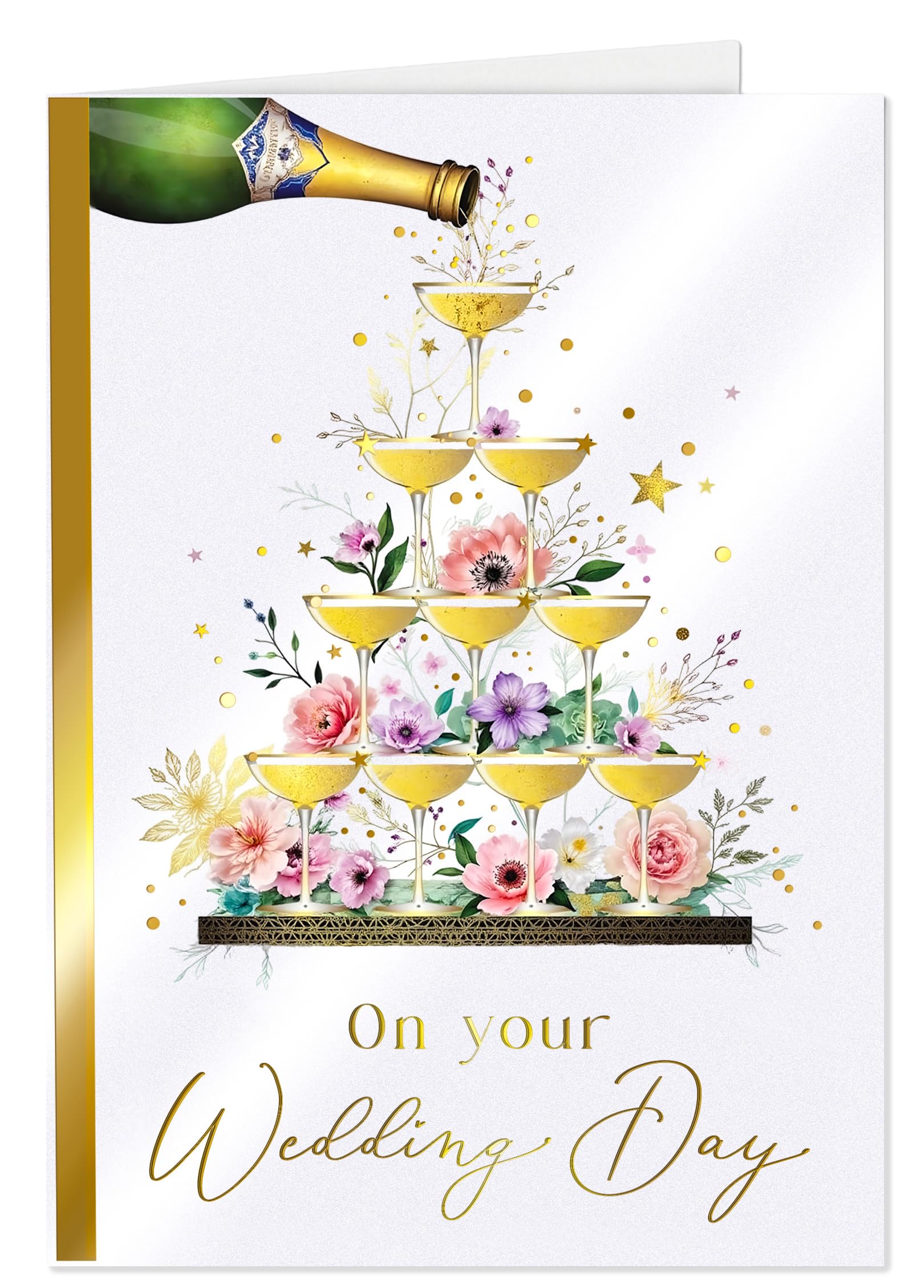 Joli Coon Premium Happy Wedding Card ELEGANT - Elegant Wedding card with premium paper envelope and real wax seal - 17 x 11,5 cm