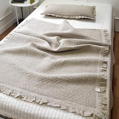 DAEGU1988HOME Colcha y manta con volantes 100% algodón para bebés y niños pequeños, de 39.4 x 51.2 pulgadas, fabricada en Corea, multiusos, alta