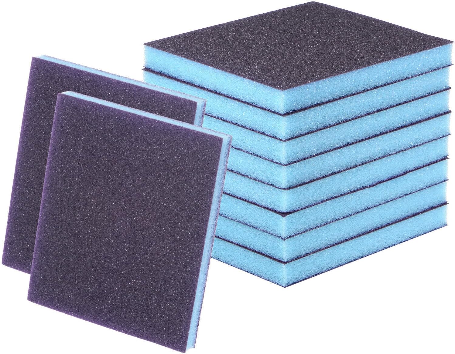 Toolparts And Accessories 10pcs Sanding Sponge Blocks 320-400 Grits Hand Block 120x100x12mm Blue&Purple (#CN#130824-04164)