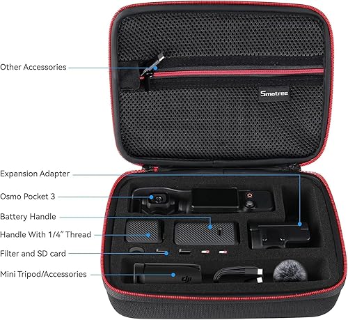 Miniatura 2 de Smatree Estuche rígido de transporte de 3.6 L compatible con DJI Osmo Pocket 3Osmo Pocket 3 Creator Combo Accesorios Solo funda