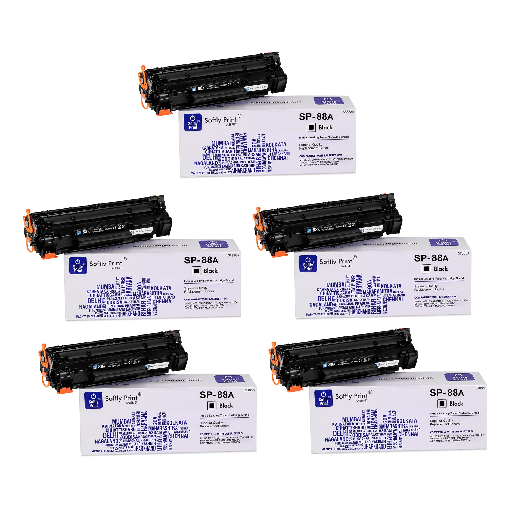 Softly Print Toner Cartridge 88A CC388A Compatible with HP Laserjet Printers P1007,P1106,P1108,P1008,M1213nf MFP,M1136 MFP,M126nw MFP,M1216,M1218nfs, M128fw MFP,M128fn MFP,M226DW,M202DW-5 PCS (B0BH7ZVQH1) Amazon Price History, Amazon Price Tracker