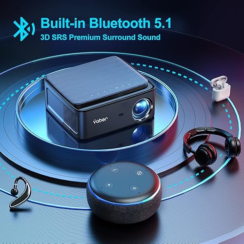 Miniatura 4 de Yaber 2023 Actualización 5G WiFi Bluetooth 4K proyector nativo Full HD 1920x1080P proyector doméstico compatible con corrección Keystone 4D4P