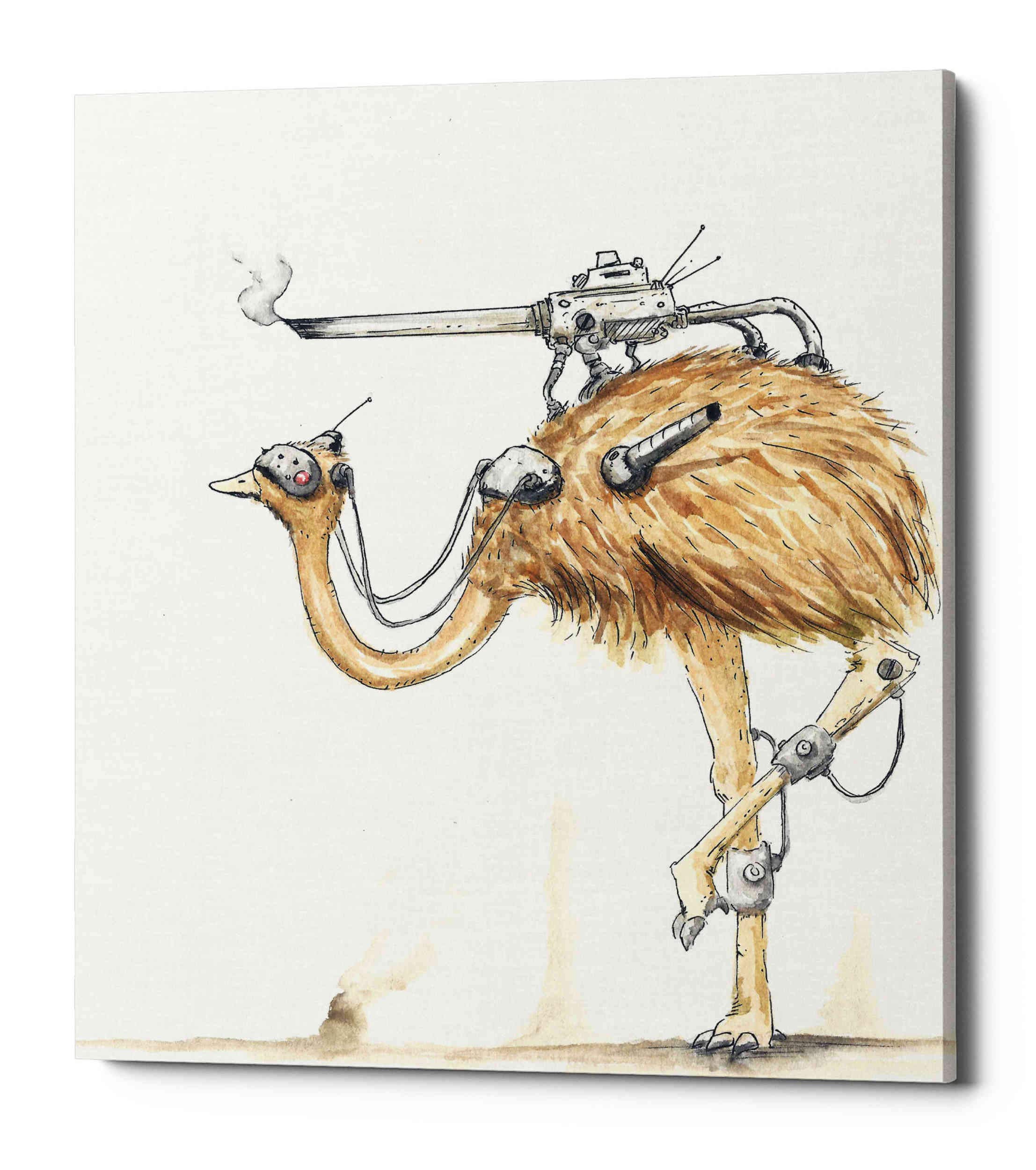 Epic GraffitiWar Emu' by Craig Snodgrass, Canvas Wall Art, 12"x16"