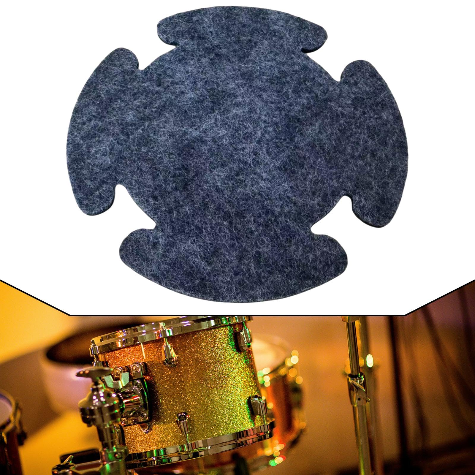 4 Pezzi Adesivi Protettivi Per Pelle Di Grancassa E Drum Kit, In Nero, Resistenti E Antiusura