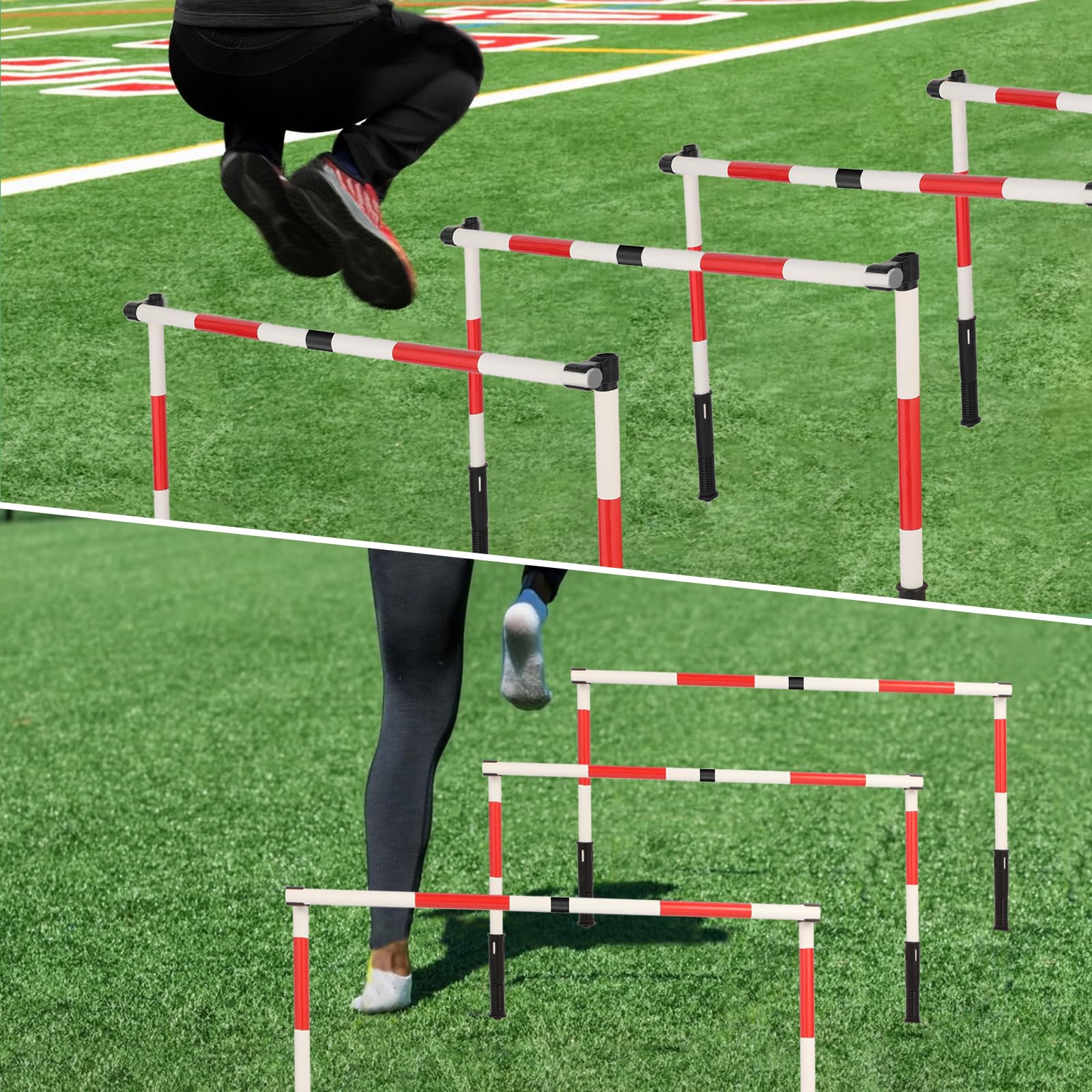 Equipo de bastones de entrenamiento de agilidad de fútbol con bolsa, 6 postes de agilidad, 3 palos horizontales, 1 escalera de agilidad con bolsa, 10 conos de fútbol, equipo de entrenamiento de