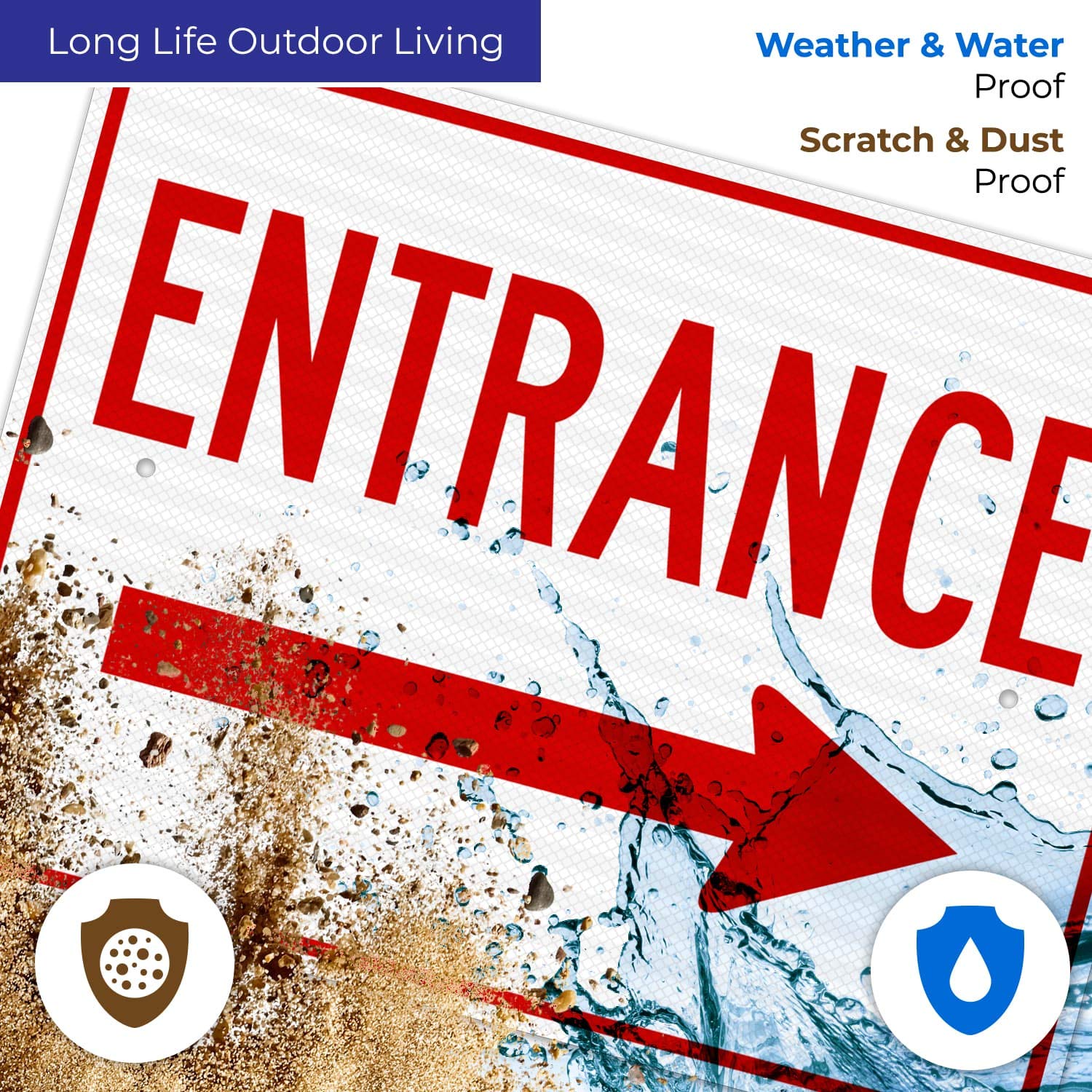 Right Arrow Entrance Sign, 18x24 Inches, 3M EGP Reflective .080 Aluminum, Fade Resistant, Easy Mounting, Indoor/Outdoor Use, Made in USA