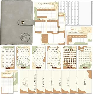 BIROYAL Geld Sparen Challenge Buch mit 6 Sparchallenge - A6 Budget Planner Deutsch - Spar Challenge Budgetplaner mit 7 BudgetSheet, 7 Kategorien, 8 Hüllen, 1 Budgetübersicht & Bargeld Tracker