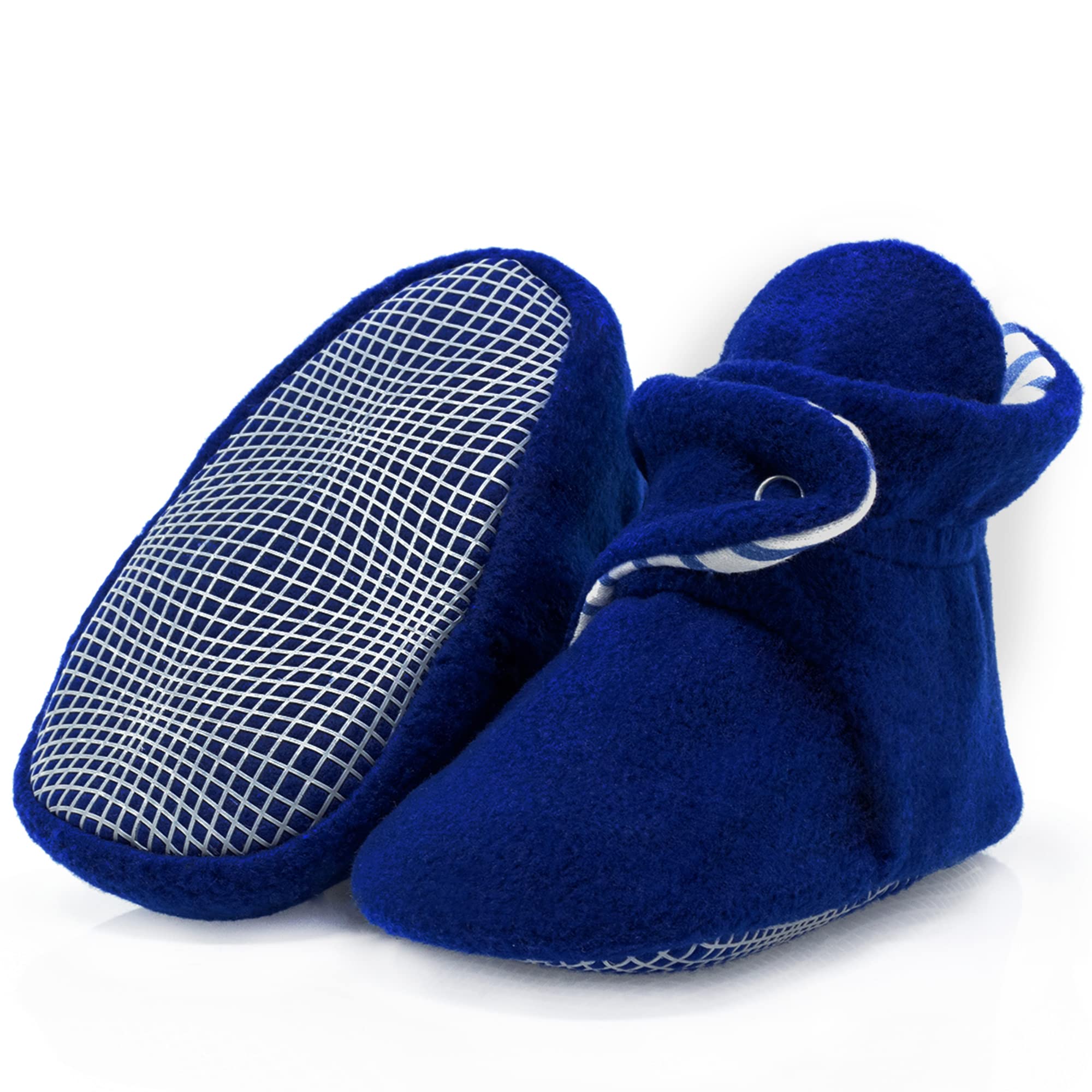 Ella Bonna Mini botines de forro polar con parte inferior antideslizante, flexibles, para bebés y niñas